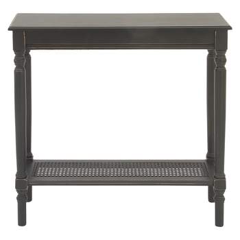 Wood Traditional Rectangular Console Table Black - Olivia & May
