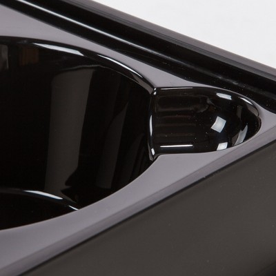 Black Elevated Dog Feeder with Airtight Storage and Stainless Steel Bowls