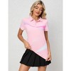 Womens Polo Shirts Short Sleeve Summer Printed Tops Lightweight Athletic Golf Tennis Shirts - 3 of 4