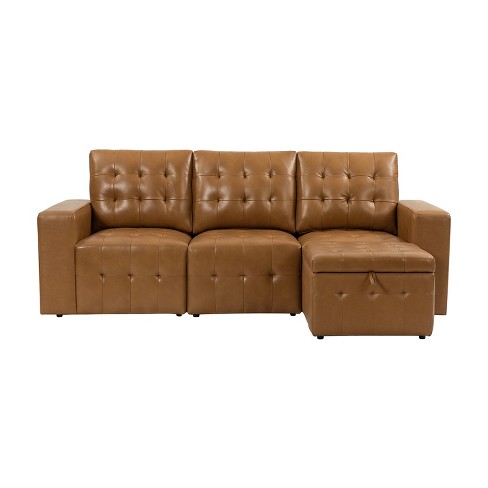 Sectional sofa with removable back outlet cushions