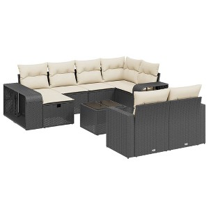vidaXL Garden Sofa Set Black, Cream White - 1 of 4