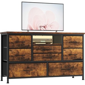 47.4-inch Multi-Functional TV Stand with 8 Drawers, RGB Smart Light Strip, Dual Power Outlets, Suitable for Multiple Scenarios - 1 of 4