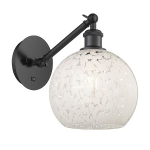White Mouchette - 1 Light Arm Adjusts Up and Down Wall Sconce In Modern Style-10 Inches Tall and 8 Inches Wide - 1 of 1