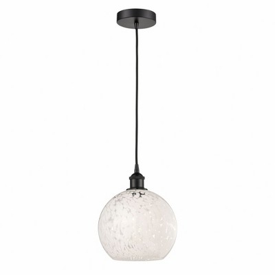 White Mouchette - 1 Light Cord Hung Mini Pendant In Modern Style-11.75 Inches Tall and 10 Inches Wide
