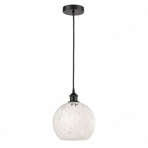 White Mouchette - 1 Light Cord Hung Mini Pendant In Modern Style-11.75 Inches Tall and 10 Inches Wide - 1 of 1