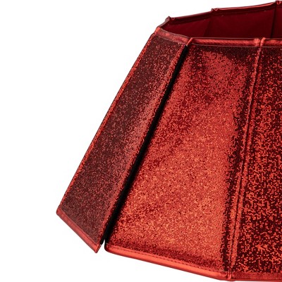 Glittery Red Fabric Hexagonal Christmas Tree Collar