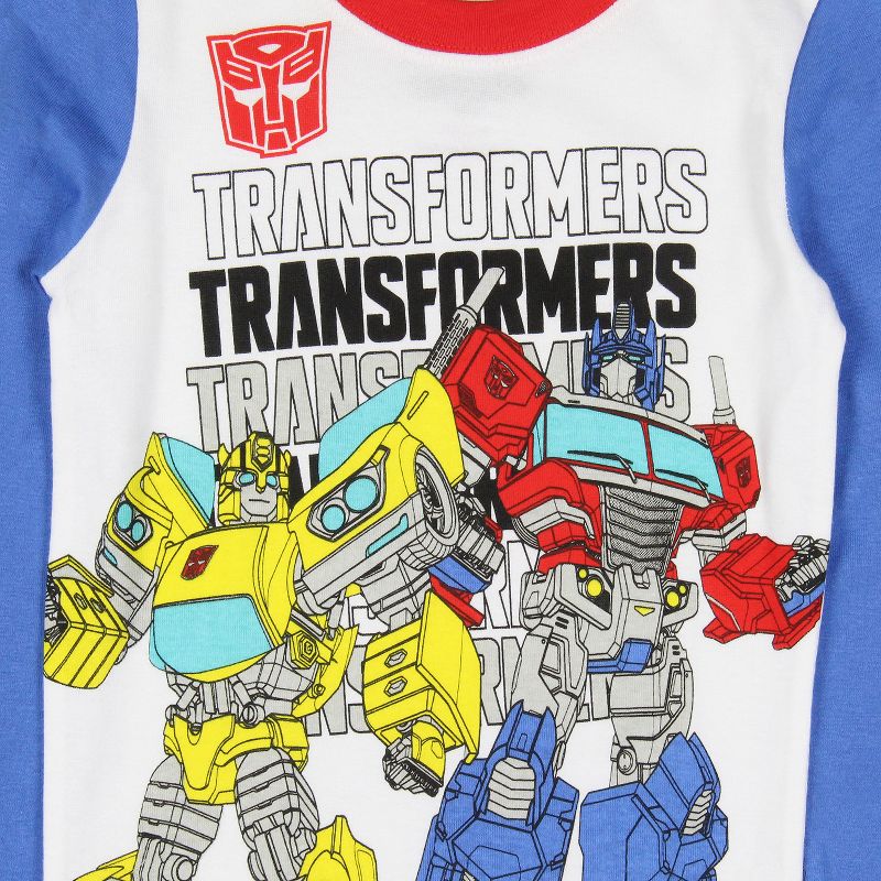 Transformers Boys' Optimus Prime Bumblebee Characters Logo Sleep Pajama Set Multicolored, 4 of 7