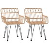 vidaXL Patio Chairs 2 pcs with Armrest 22"x25.2"x31.5" PE Rattan - 2 of 4