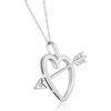 Pompeii3 14k Heart & Arrow Diamond Pendant Necklace in White Yellow, or Rose Gold 1" Tall - 2 of 4