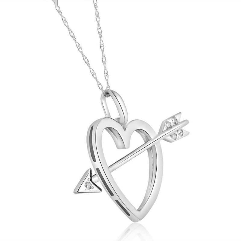 Pompeii3 14k Heart & Arrow Diamond Pendant Necklace in White Yellow, or Rose Gold 1" Tall, 2 of 4