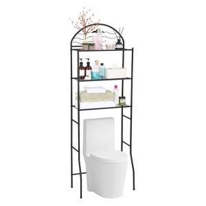 GustoWave 3-Tier Over The Toilet Storage, Over Toilet Bathroom Organizer Storage Cabinet, 67" Freestanding Bathroom Above Shelf, Space Saving,Black - 1 of 4