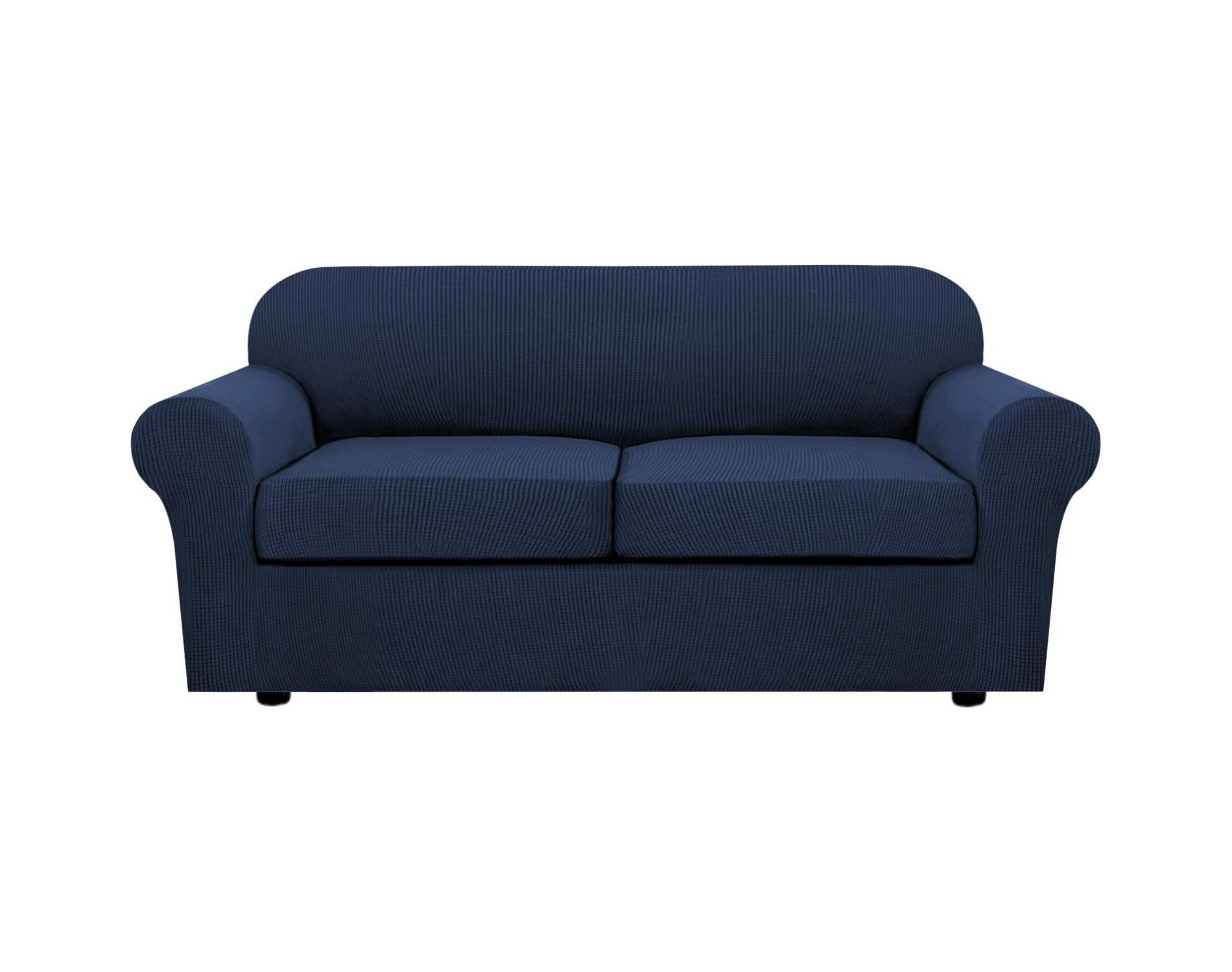H.Versailtex 4 Piece Stretch Couch Covers for Cushion Couch Sofa Furniture Slipcovers NAVY Medium-XL