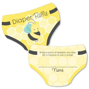 Big Dot of Happiness Honey Bee - Diaper Shaped Raffle Ticket Inserts - Baby Shower Activities - Diaper Raffle Game - Set of 24 - 1 of 4