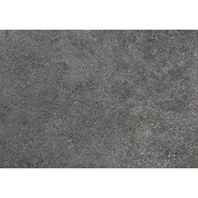 Gray Stone and Black Metal Round Accent Table