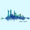 Men's Design By Humans New York City Skyline v05 Cityscape Watercolor By HQPhoto T-Shirt - 2 of 3