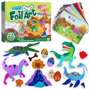 Joyfy Foil Art Kit for Kids, Unicorn/Animals/Dino Mess-Free Foil Foam Stickers, Art & Craft Supplies, Travel Toys, Birthday Gift for Boys Girls Age 4+ - 1 of 4