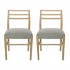 SKRAN Farmhouse Style Dining Chairs (Set of 2) for Dining Room - Grey Fabric Upholstered with Ladder Back Design and Rubberwood Legs - 4 of 4