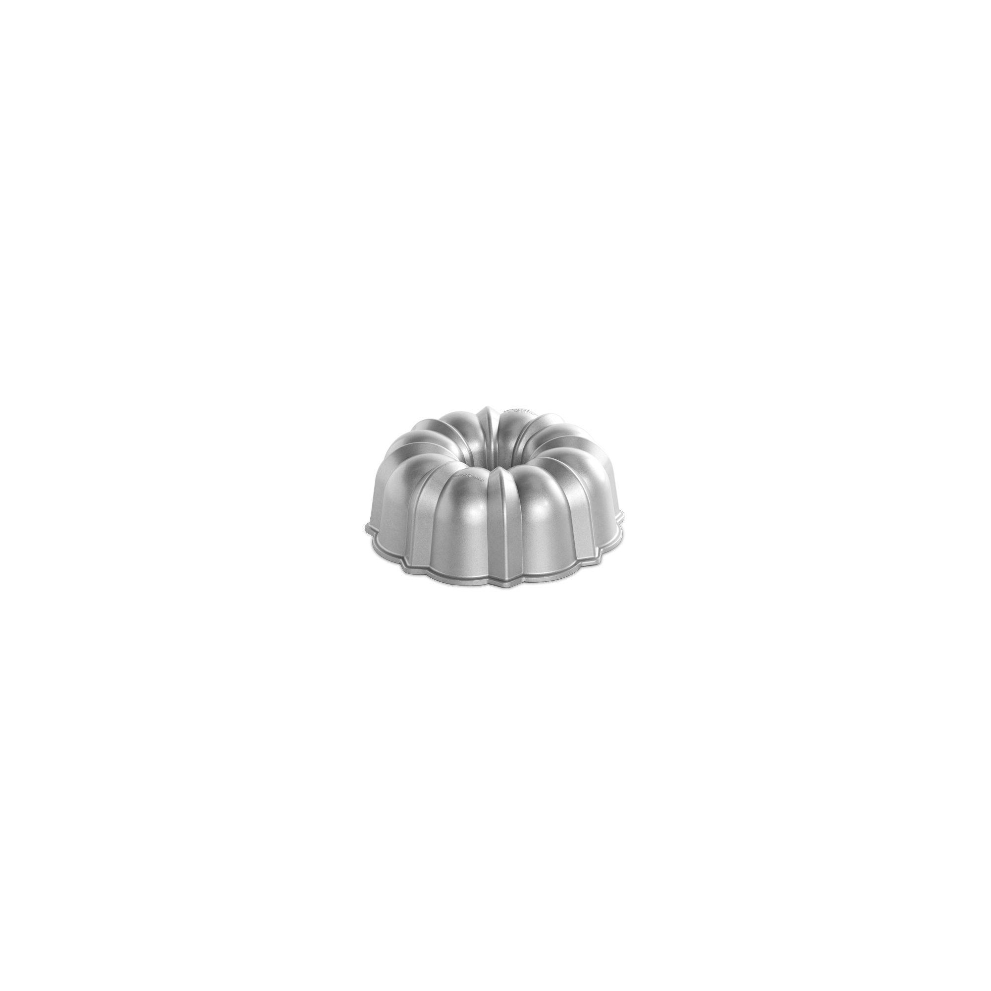 Nordic Ware 12 Cup Bundt Pan Silver: Cast Aluminum Nonstick Baking Pan, Oven-Safe, Hand Wash, Round Shape, Lifetime Warranty