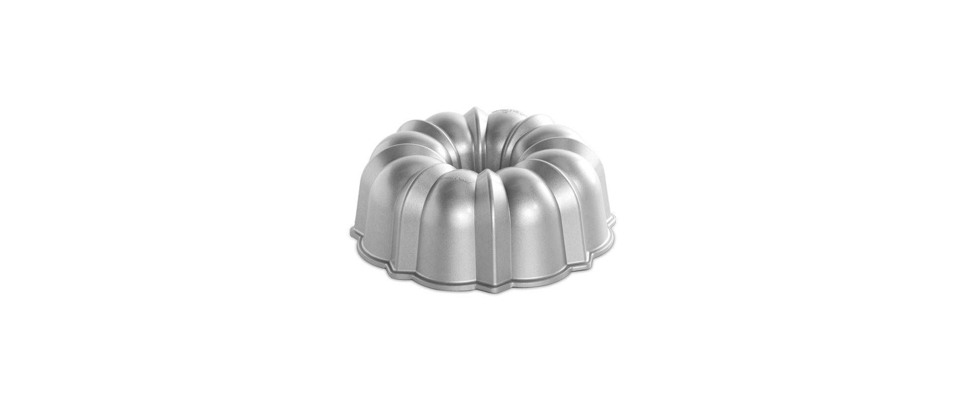 Nordic Ware 12 Cup Bundt Pan Silver: Cast Aluminum Nonstick Baking Pan, Oven-Safe, Hand Wash, Round Shape, Lifetime Warranty