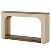 Resenkos Entryway Table, Console Sofa Table,55" Console Table, Wood Farmhouse 2-Tier Sofa Table with LED Lights Brown - 2 of 3