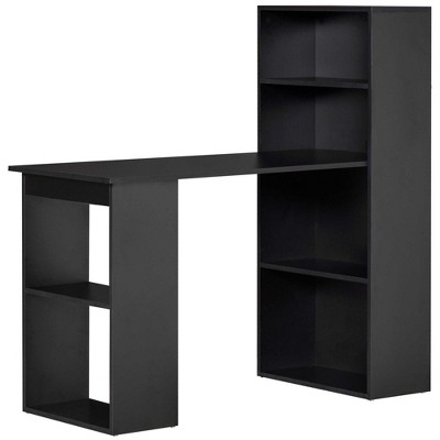 NicBex 47.25 Inch Computer Home Office Desk with 6-Tier Storage Shelves for Bedroom,Study Room,Office,White/Black