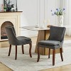 CAVINAS Modern Dining Chairs Set of 2, Chenille Upholstered Side Chairs with Nailhead Trim, Double Cushion Back and Curved Solid Wood Legs - 4 of 4