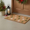 HomeRoots 24" X 36" Brown Green And White Christmas Trees Outdoor Coir Door Mat - 2 of 4