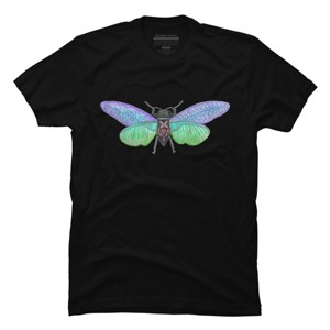 Men's Design By Humans Botanical Watercolor Cicada By MisoKnotty T-Shirt - 1 of 2