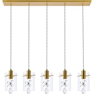 Elegant Lighting Hana 5-Light Gold Pendant Light Fixture - 1 of 4