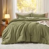 Bedsure | 3Pcs Beige Soft Warm Imitation Washed Cotton Bed Comforter Sets for All Seasons - 2 of 4