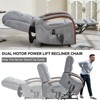 PAGED Power Lift Recliner Chair, Heating Massage Chair with Wood Armrests and Side Pocket, Chenille Accent Chair for Bedroom, Living Room - 2 of 4