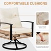 Patio 3-Piece All Weather Wicker Swivel Rocking Patio Conversation Set with Beige Cushions - 4 of 4