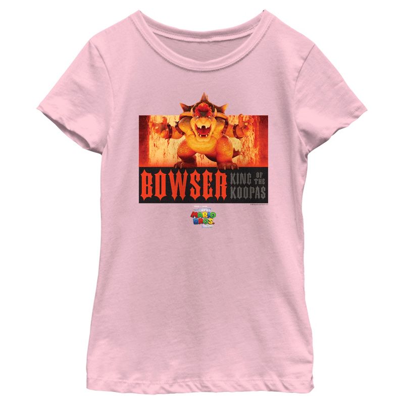 Girl's The Super Mario Bros. Movie Bowser King of the Koopas Fire Scene T-Shirt, 1 of 5