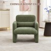Single Sofa Chair, Reading Chair for Bedroom, Cozy Chenille Armchair, Mid Century Modern Accent Chair with Arms and Lumbar Pillow - 3 of 4