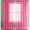 Home Mart Goods (63" Long) Hot Pink Sheer Window Rod Pocket Curtain Set - 2 Panels - 3 of 4