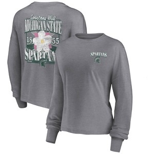 NCAA Michigan State Spartans Women's Gray Long Sleeve T-Shirt - 1 of 3
