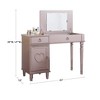 CAVINAS Vanity Desk with Mirror Dressing Table with Flip-top Mirror, Storage Drawers, Makeup Desk with Tufted Seat Stool for Apartment - 3 of 4