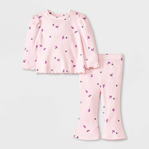 Baby Girls' Cozy Ribbed Top & Bottom Set - Cat & Jack™ - image 1 of 3