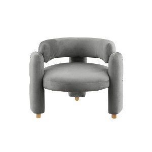 Modern Barrel Accent Chair with Hollow Back, Stylish Curved Arm Side Chair for Bedroom & Living Room - 1 of 4