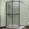 Lirago 34x72" Frosted Tempered Glass Shower Screen Door Wet Room Panel Black Aluminum Frame Doorless Design Easy Installation - 2 of 4