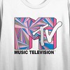 MTV Pastel Logo Women’s White Crew Neck Short Sleeve Crop Top - image 2 of 3