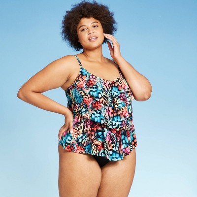 aqua green plus size swimwear