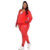 Women's Plus Size Rhinestone 2 Piece Velour Tracksuit Set Red 2X - White  Mark