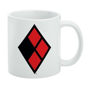 Harley Quinn Diamond Logo Ceramic Coffee Mug, Novelty Gift Mugs for Coffee, Tea and Hot Drinks, 11oz, White - 1 of 4