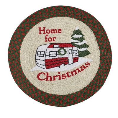 Park Designs Camper Braided Round Placemat Set - Green