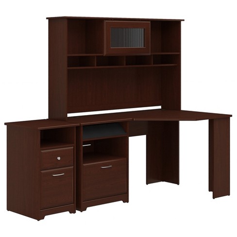 Bush Furniture Cabot Corner Desk W Hutch And 2 Drawer File Cabinet Harvest Cherry Cab024hvc Target