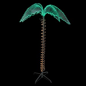 Northlight Lighted Rope Tropical Palm Tree Outdoor Decoration - 7' - Green and Clear Lights - 1 of 3