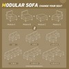 HOMCOM Module for Modular Sectional Sofa, Right Facing Armchair with Wood Legs and Pocket Spring for Living Room, Bedroom, Cream White - 4 of 4