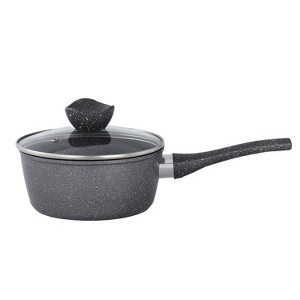 Lorren Home Trends Dark Grey Sauce Pan with Glass Lid, 1.6 Qt, Heat Resistant Handle, Dishwasher Safe, Induction Compatible - 1 of 4