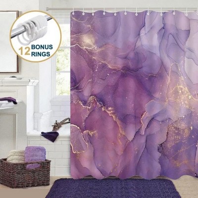 LunaLulinlk Shower Curtain with Hooks – Heavy-Duty Mold/Mildew-Resistant